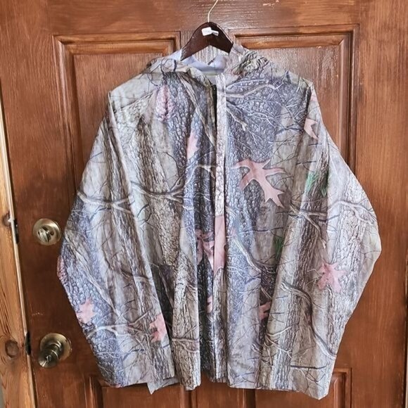 Huntworth Camouflage Adjustable Long Sleeve Hooded Rain Jacket Sz XL w Pockets - Picture 2 of 13